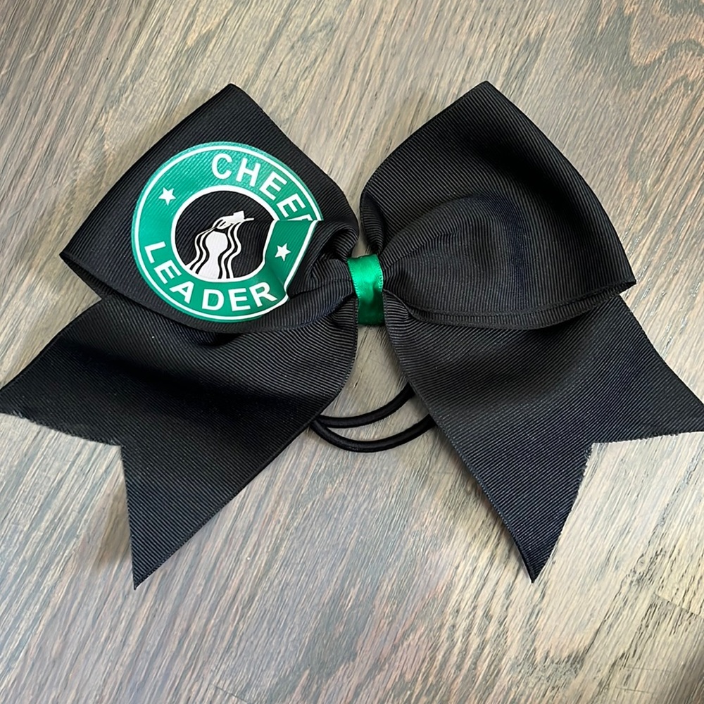 Starbucks themed cheer bow